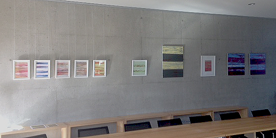 Bilderwand von Katharina Ulke im Rathaus Herrsching, Gemeindesaal