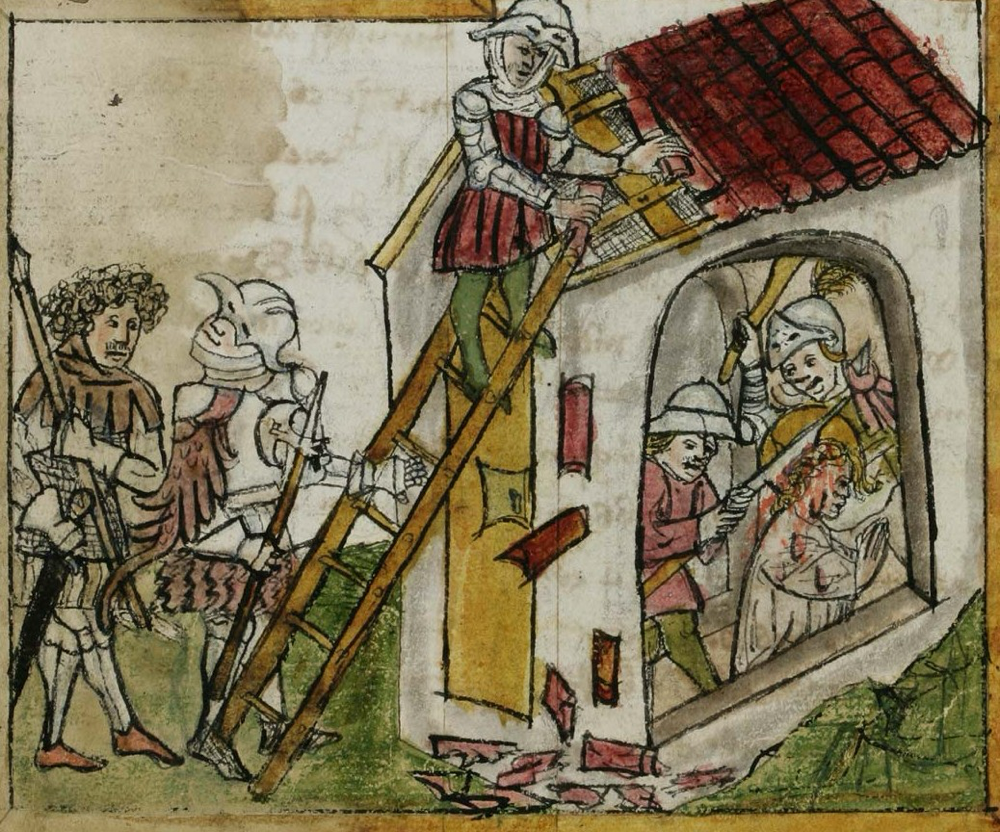 Darstellung von Wiboradas Tod von C. Sailer; Stiftsbibliothek St. Gallen