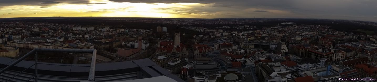 Leipzig 2016, Blick vom City-Hochhaus von Südwesten nach Nordwesten