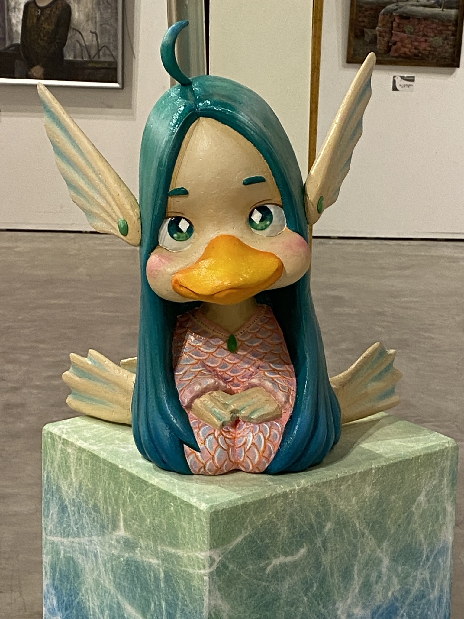 発泡スチロール造形　『アマビエさん』 2021年　ぎふ平和美術展