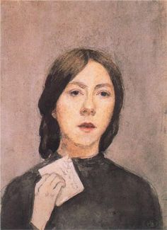 Gwen John; self portrait with letter