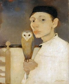 Jan Mankes: Zelfportret met uil