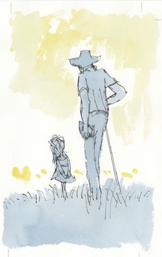 Quentin Blake: Roald Dahl met een klein meisje