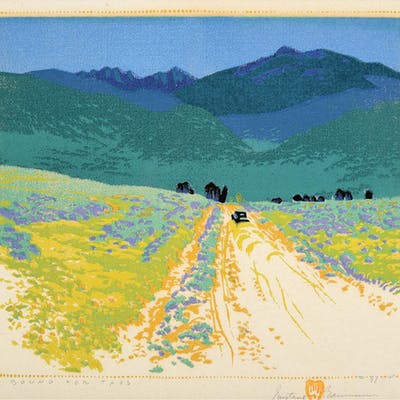 Gustave Baumann: Bound for Taos, houtsnede