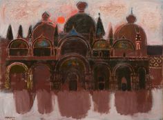 Alberto Morrocco: Basilica in flood (Venice)