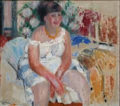 Rik Wouters: Woman on the side of a bed, oil on canvas