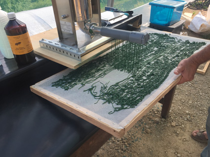 Photographie de la mise en forme avant séchage