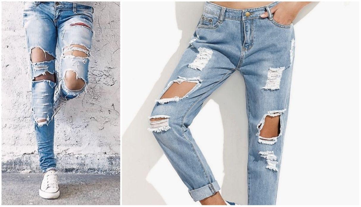 Jeans rotos de moda clearance