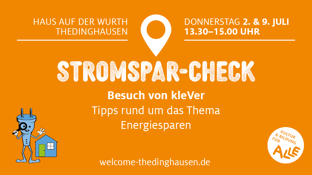 Stromspar-Check von kleVer | 2. und 9. Juli | 13:30 - 15:00 Uhr