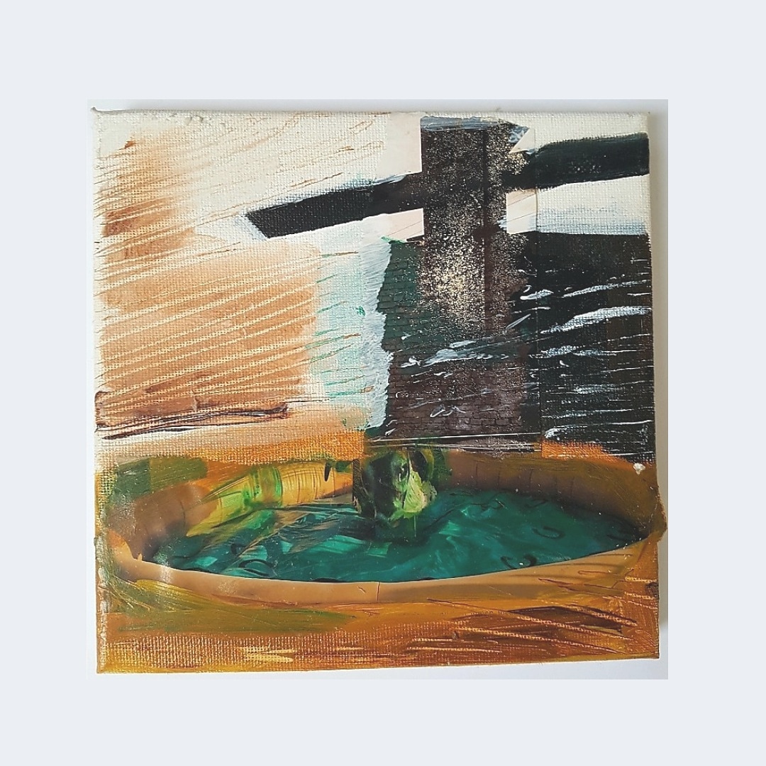 Geschlossene Landschaft [1] 20x20 cm | Leinwand