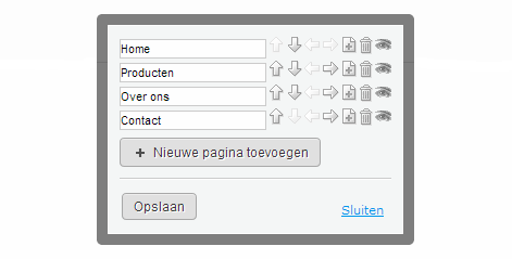 navigatie Jimdo website
