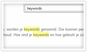 keywords in tekst