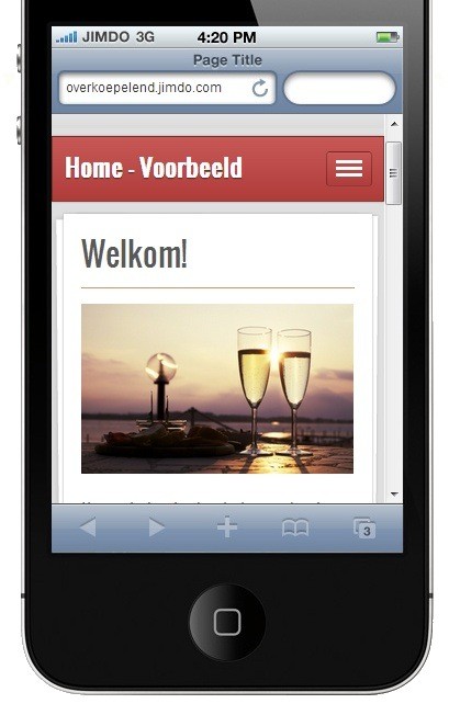 mobiele versie website