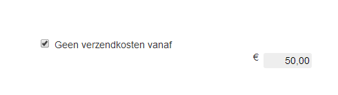 geen verzendkosten vanaf