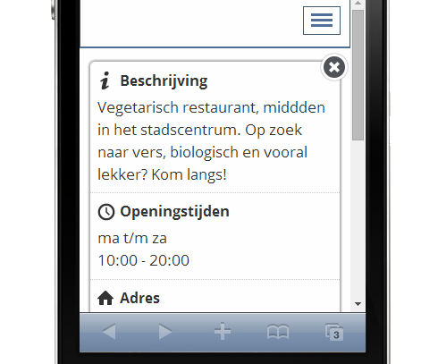 mobiele startpagina Jimdo website