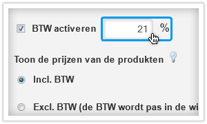 webwinkel instellingen