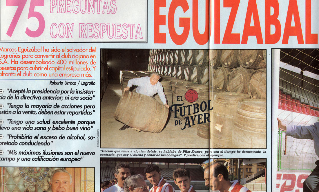 "No ha habido más remedio que poner 400 millones de pesetas para que el Logroñés no desapareciera o bajara a Segunda B"