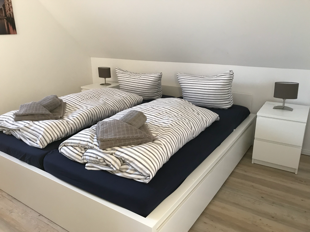 Ferienhaus Usedom Korswandt Schlafzimmer mit Doppelbett