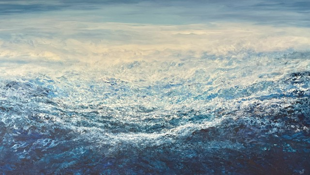 Somewhere, 2024, Acryl auf Leinwand, 100x180 cm