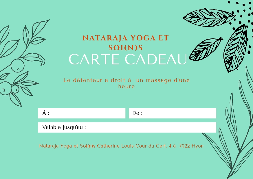 Carte cadeau Nataraja Yoga et Soi(n)s à  Mons