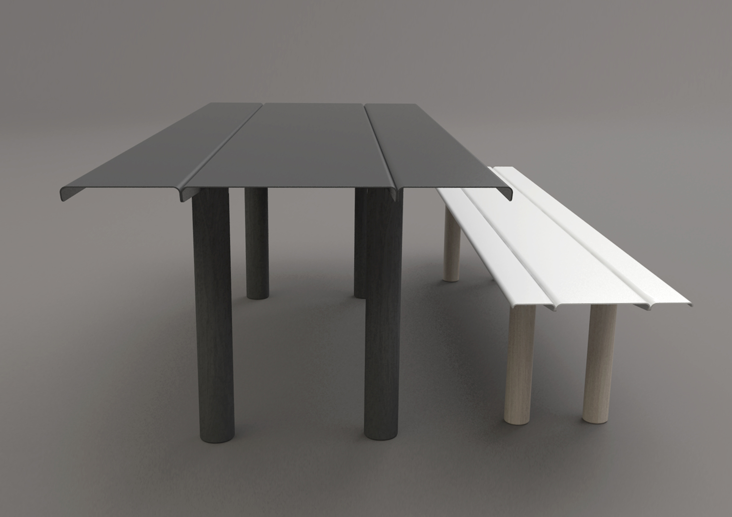 Table et banc. Pierre Dubourg 2015