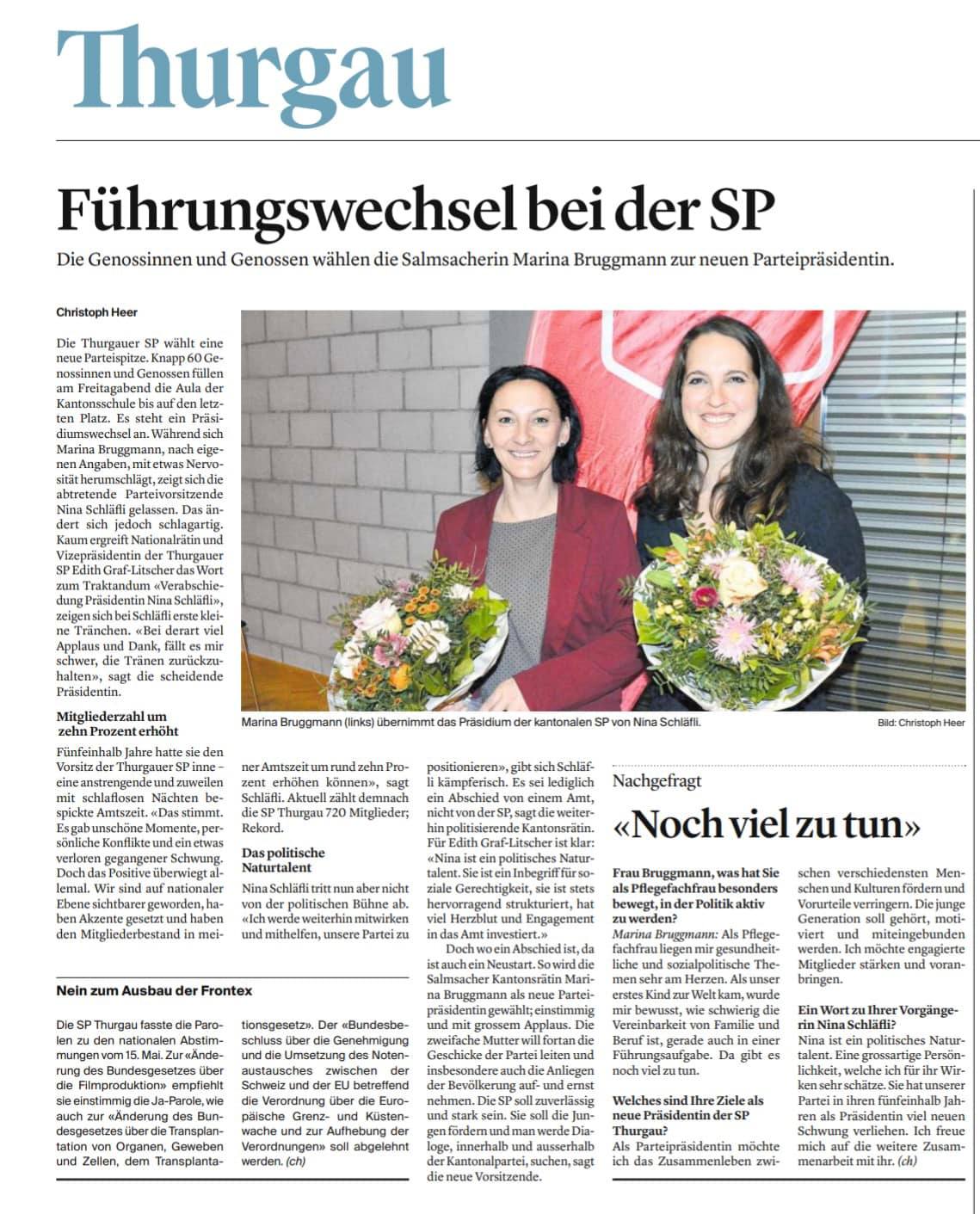 Marina Bruggmann wird SP Thurgau Präsidentin 2022