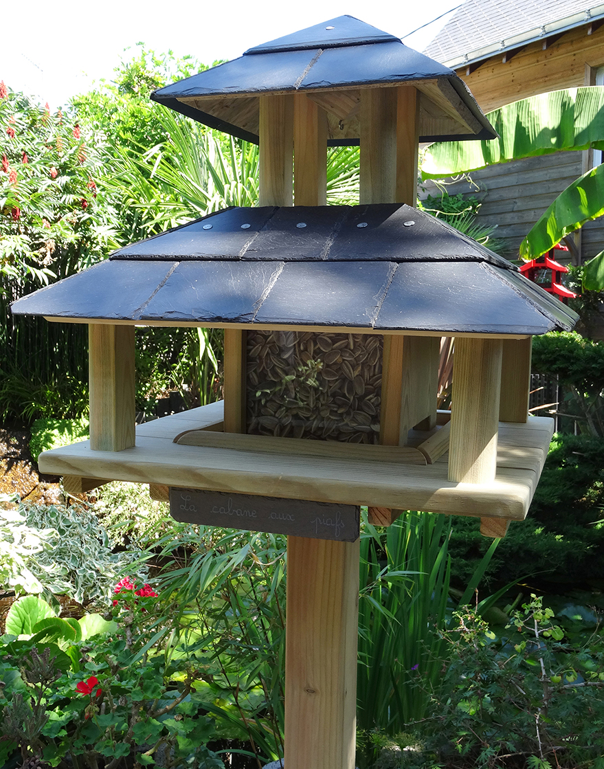 Mangeoire à oiseaux Pilotis - La Cabane au Piaf : mangeoires et nichoirs  pour oiseaux