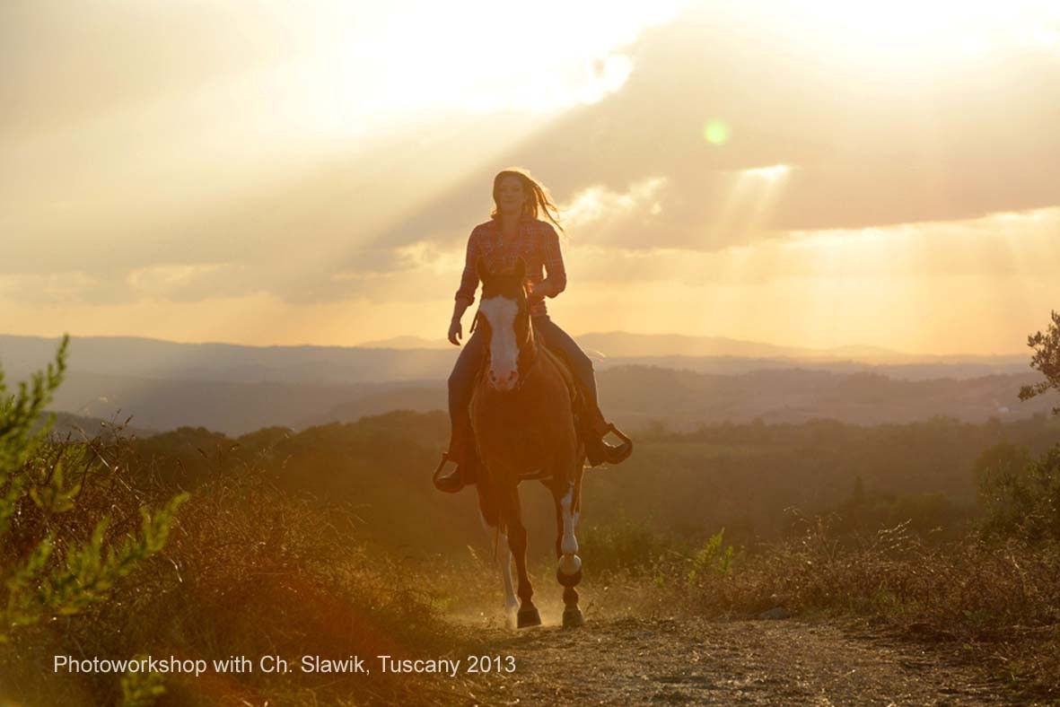 Riding in the sunset