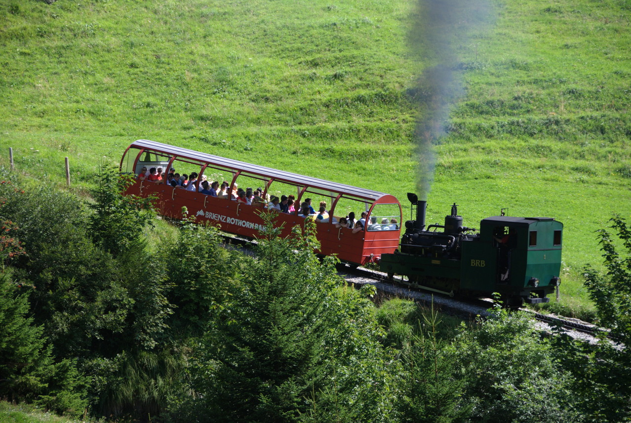 Die Zahnradbahn kämpft sich nach oben