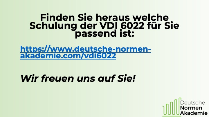 Schulungen der VDI 6022 