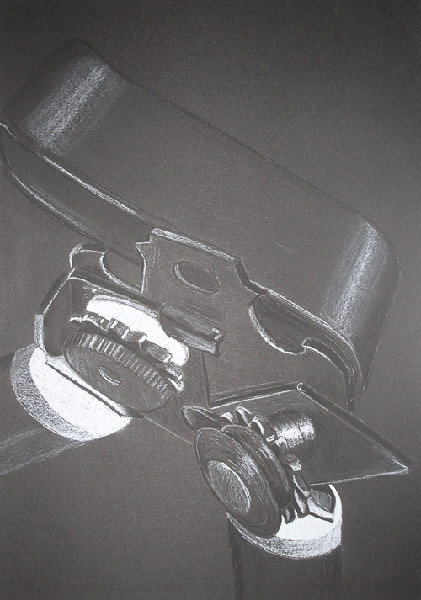 Dosenöffner III, 2007, Kreide auf Papier, 42x30cm