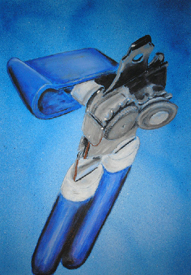 Dosenöffner IV, 2007, Kreide auf Papier, 42x30cm