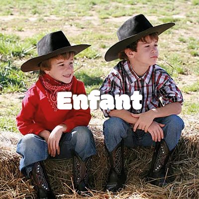 Bouton vers section Enfant, photo de deux enfants habillé western