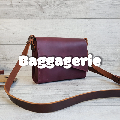 Bouton vers section Baggagerie, photo d'un sac en cuir western