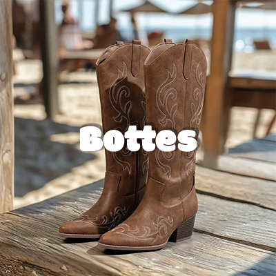 Bouton vers section Bottes, photo d'une paire de santiag