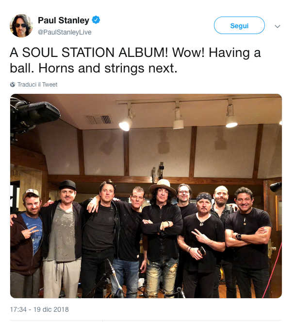 "A SOUL STATION ALBUM! Wow! Having a ball. Horns and strings next."