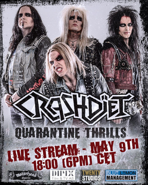 Crashdïet, live streaming, show, sleazy, rockers and other animals, news