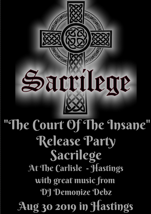 Sacrilege, The Carlisle, Hastings, UK, concert, The Court Of The Insane Tour 2019, 30th August 2019, Bill Beadle, Neil Turnbull, Jeff Rolland, Paul Macnamara, News Rockers And Other Animals