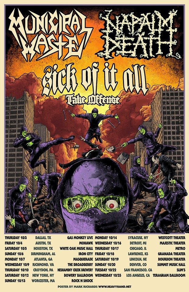 NAPALM DEATH, North American tour, century media records, rockers and other animals, news