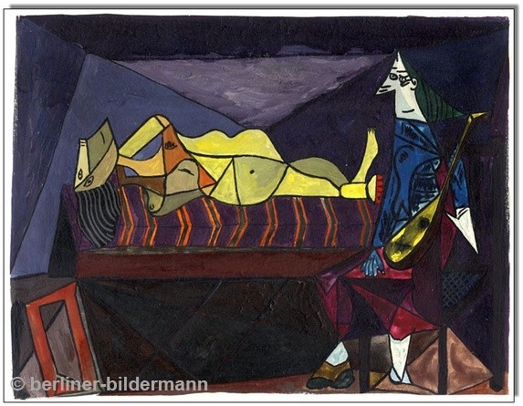 "Picasso"/ 1983/ Tempera auf Hartfaserplatte