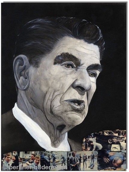 "Reagan shot!"/ 1988/ Öl auf Leinwand