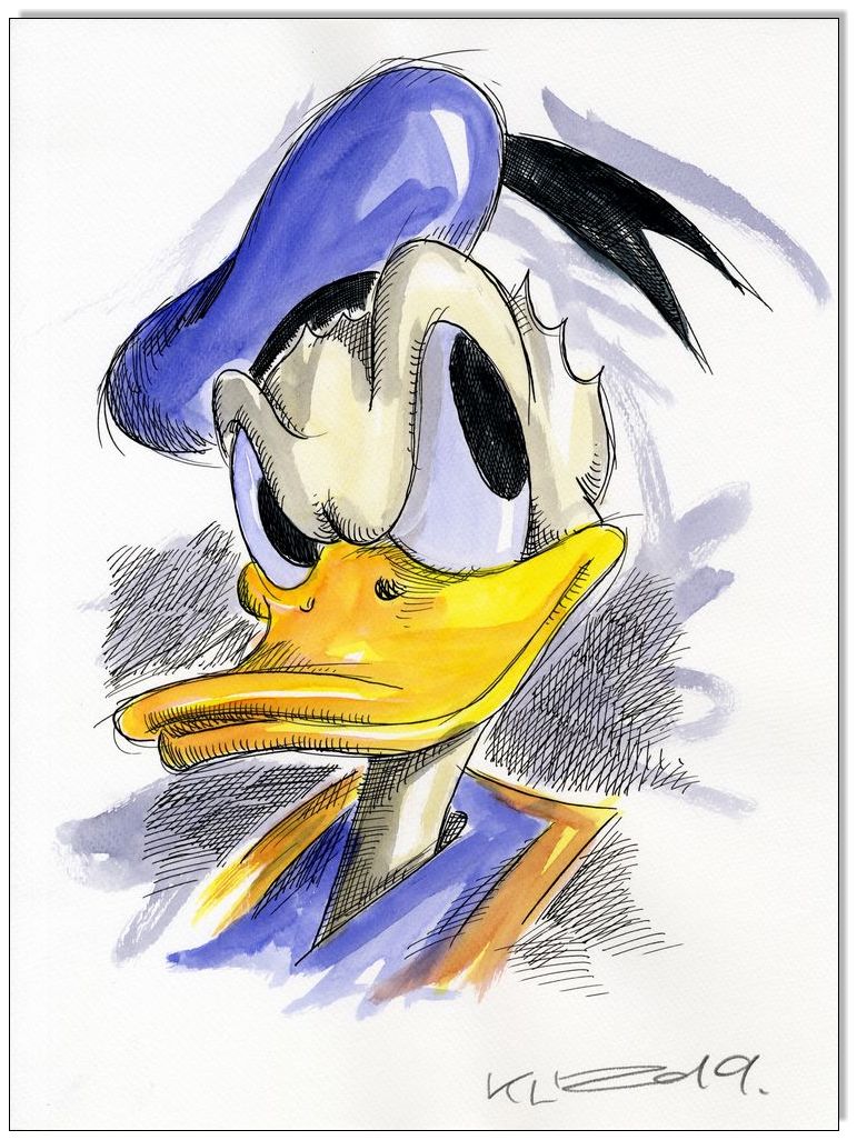 Donald Duck Faces XII - Malerei und Grafik von Stefan Klausewitz,Berlin
