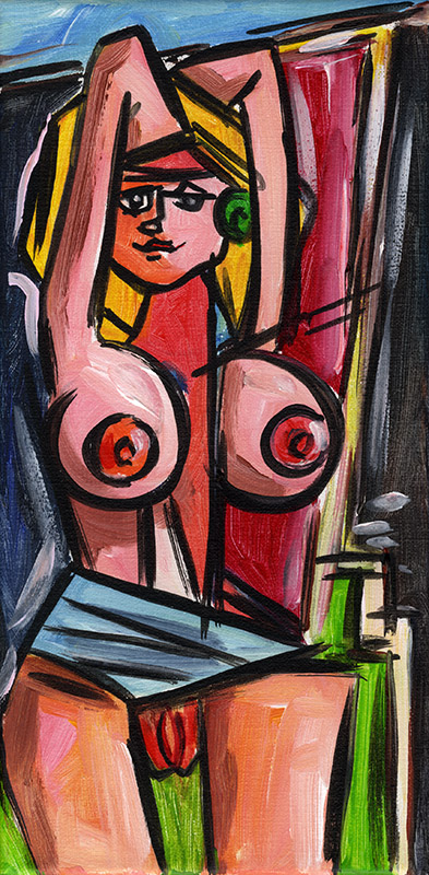 "Picasso Stayle Erotic Art XI" - Acryl auf Leinwand - 2011 - 15 x 30 cm