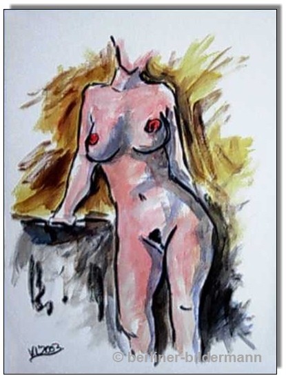 “Nude” / 2003 / Bildgrösse: 40×50 cm/ Acryl auf Malpapier