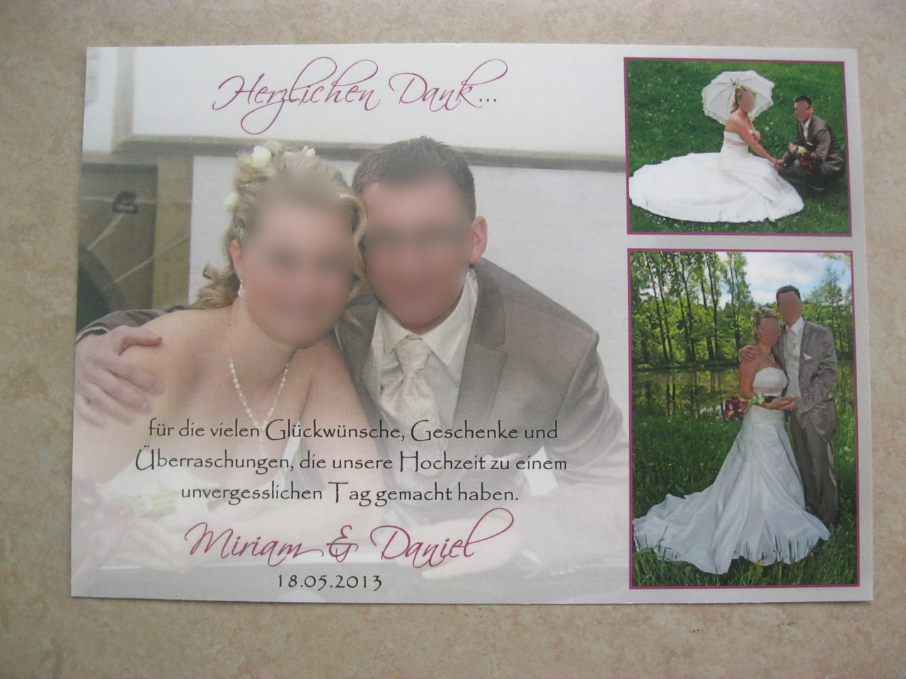 Danksagungskarten Hochzeit Fotokarten Hochzeitskarten Fur