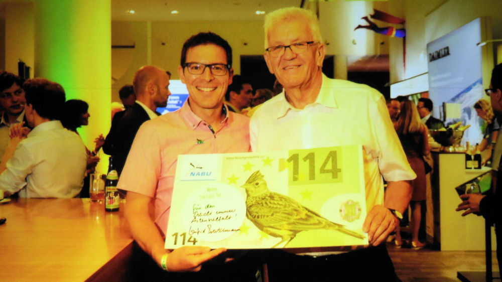 Winfried Kretschmann für den Erhalt der biologischen Vielfalt, Foto aus der Präsentation