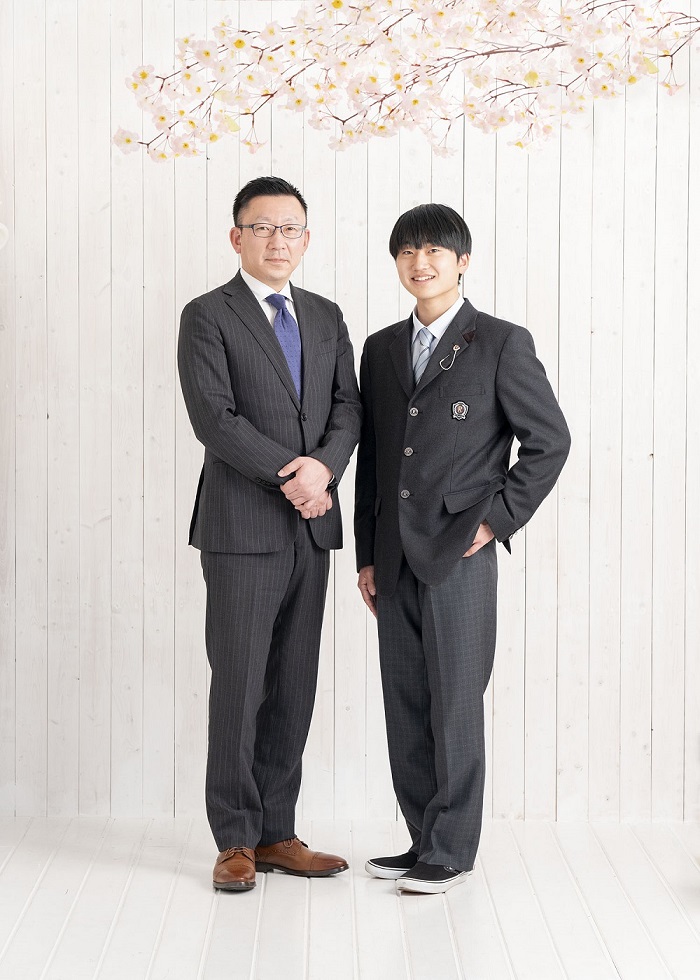 入学記念に親子写真　