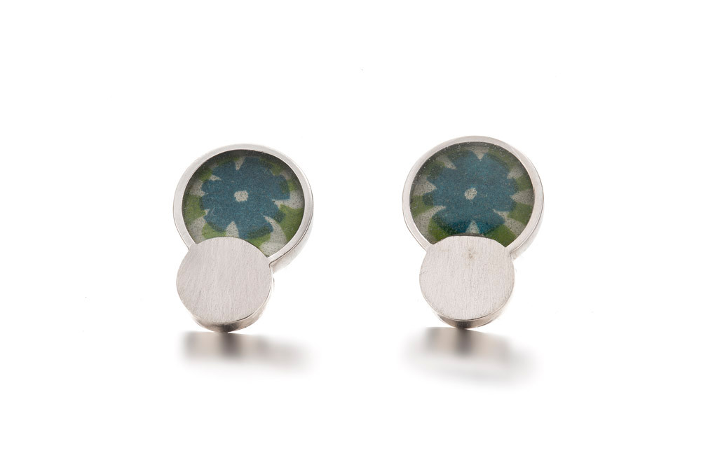 ピアス　レジン　和紙　925シルバー