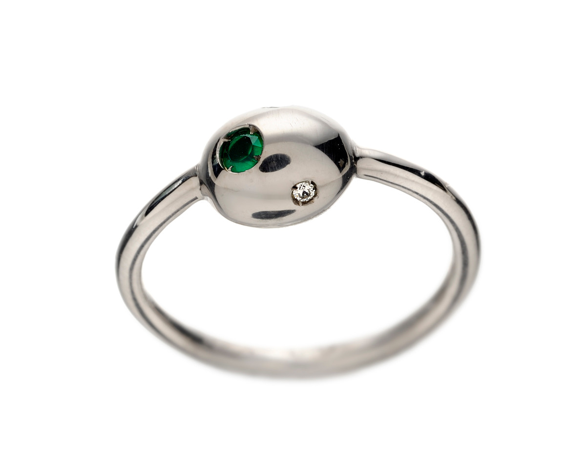 Anello Argento 925 peridotto zircone