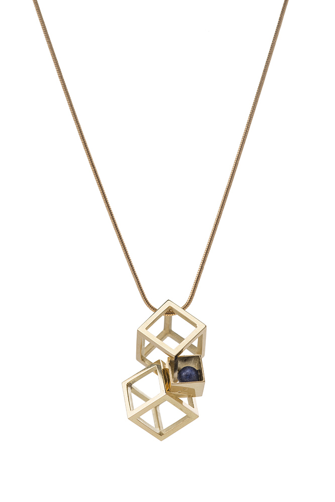 Pendente corto 18K oro giallo lapislazzuri